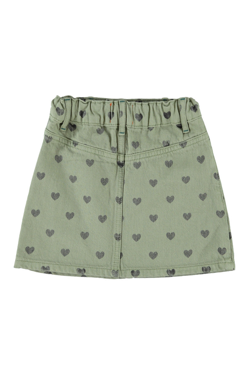 Piupiuchick AW26 - Kinder Rock Grün - 100% Bio-Baumwolle - Schwarzen Herzen