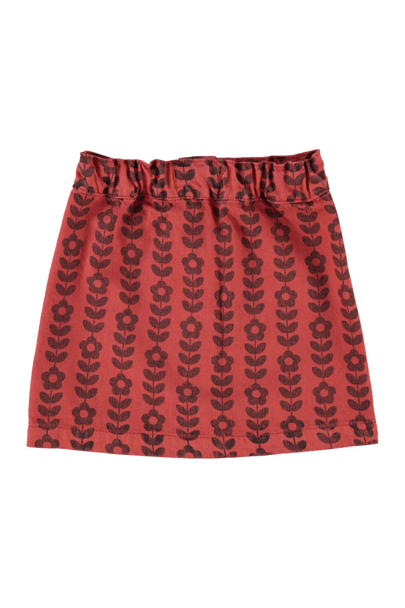 Piupiuchick AW26 - Kinder Rock Rot - 100% Bio-Baumwolle - Blumen Muster