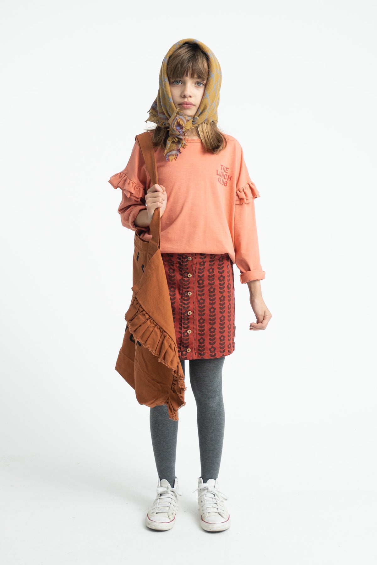 Piupiuchick AW26 - Kinder Rock Rot - 100% Bio-Baumwolle - Blumen Muster