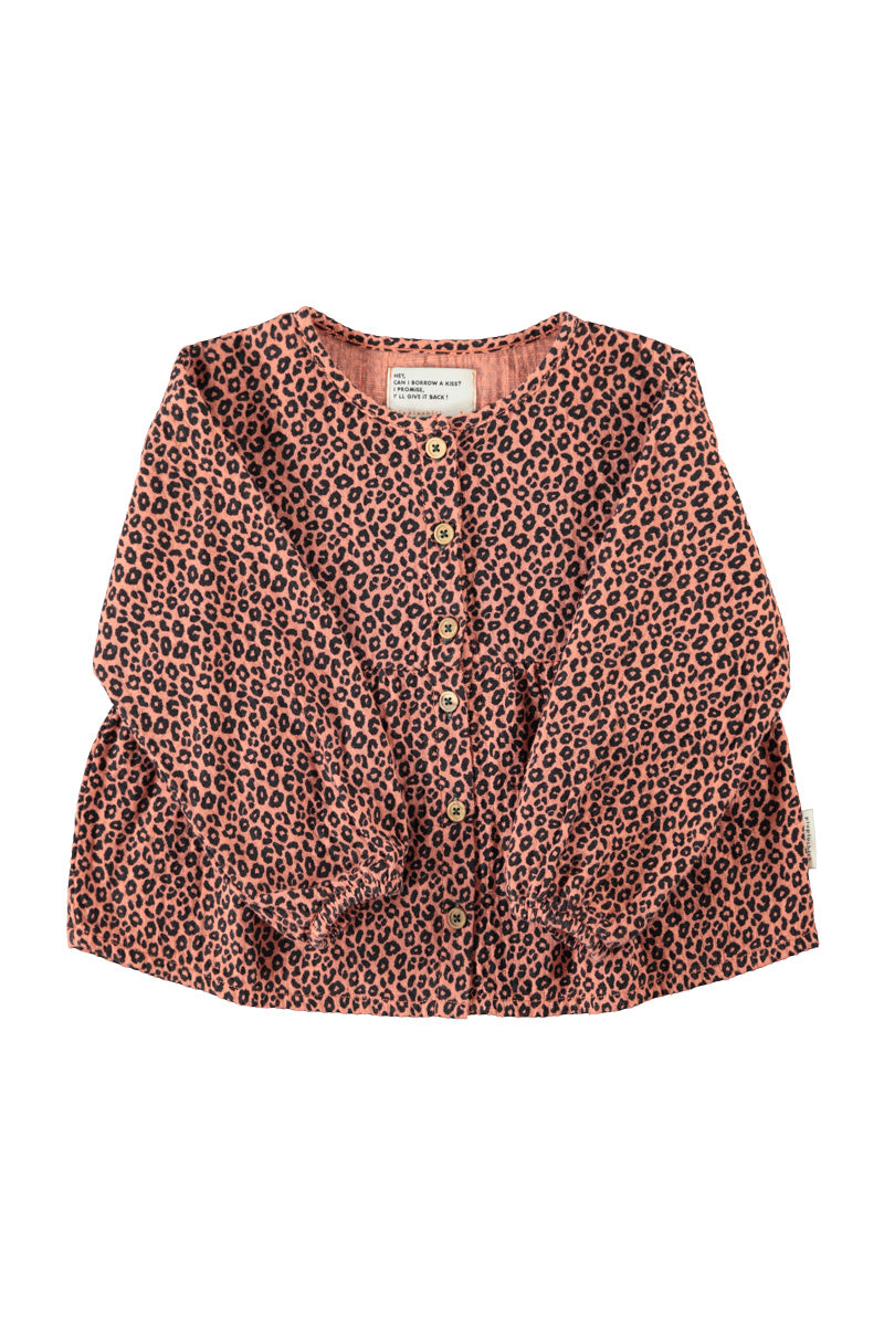 Piupiuchick AW26 - Kinder Bluse Rosa - 100% Baumwolle - Tiere Muster