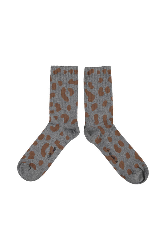 Piupiuchick AW26 - Kinder Socken Grau Braun - Tiere Muster