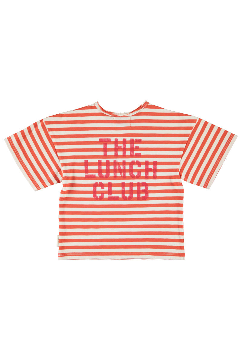 Piupiuchick AW26 - Kinder T-Shirt Rot Weiß - 100% Baumwolle - Gestreift