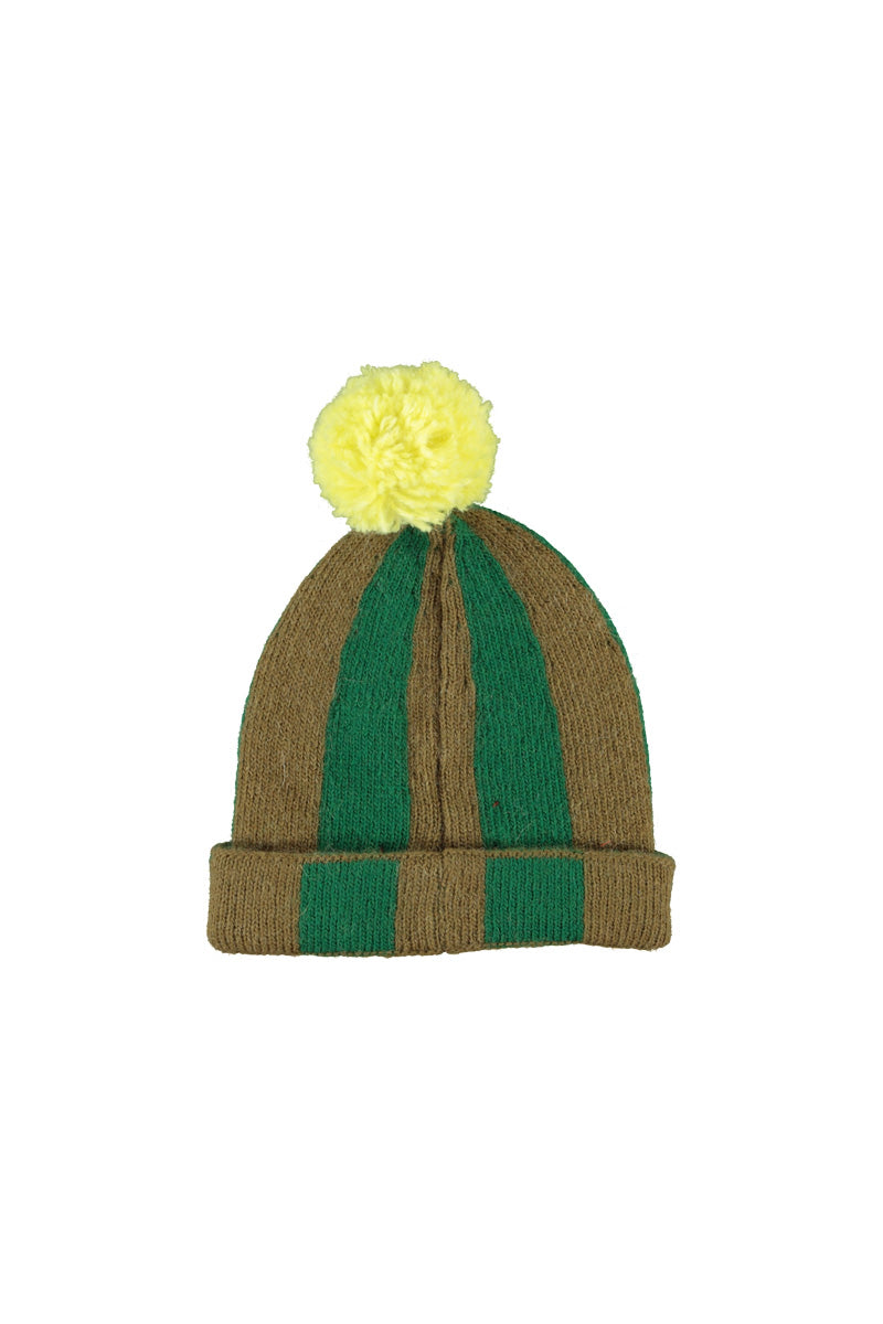 Piupiuchick AW26 - Strickmütze Grün Braun - Gestreift