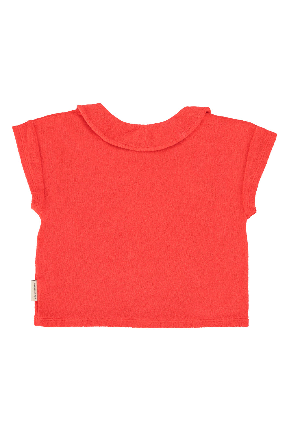 Piupiuchick SS26 - Kinder T-shirt - Bio-Baumwolle - Rot mit Kragen - Amour