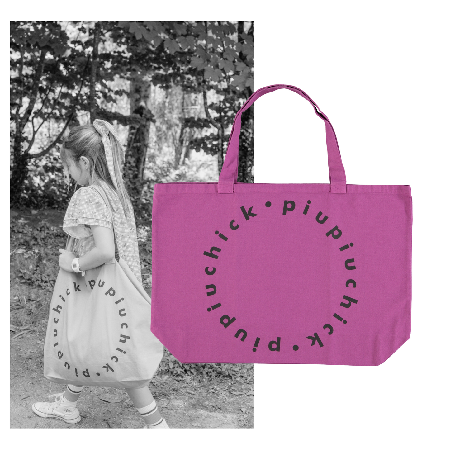 Piupiuchick - XL Logo Bag Fuschia SS25