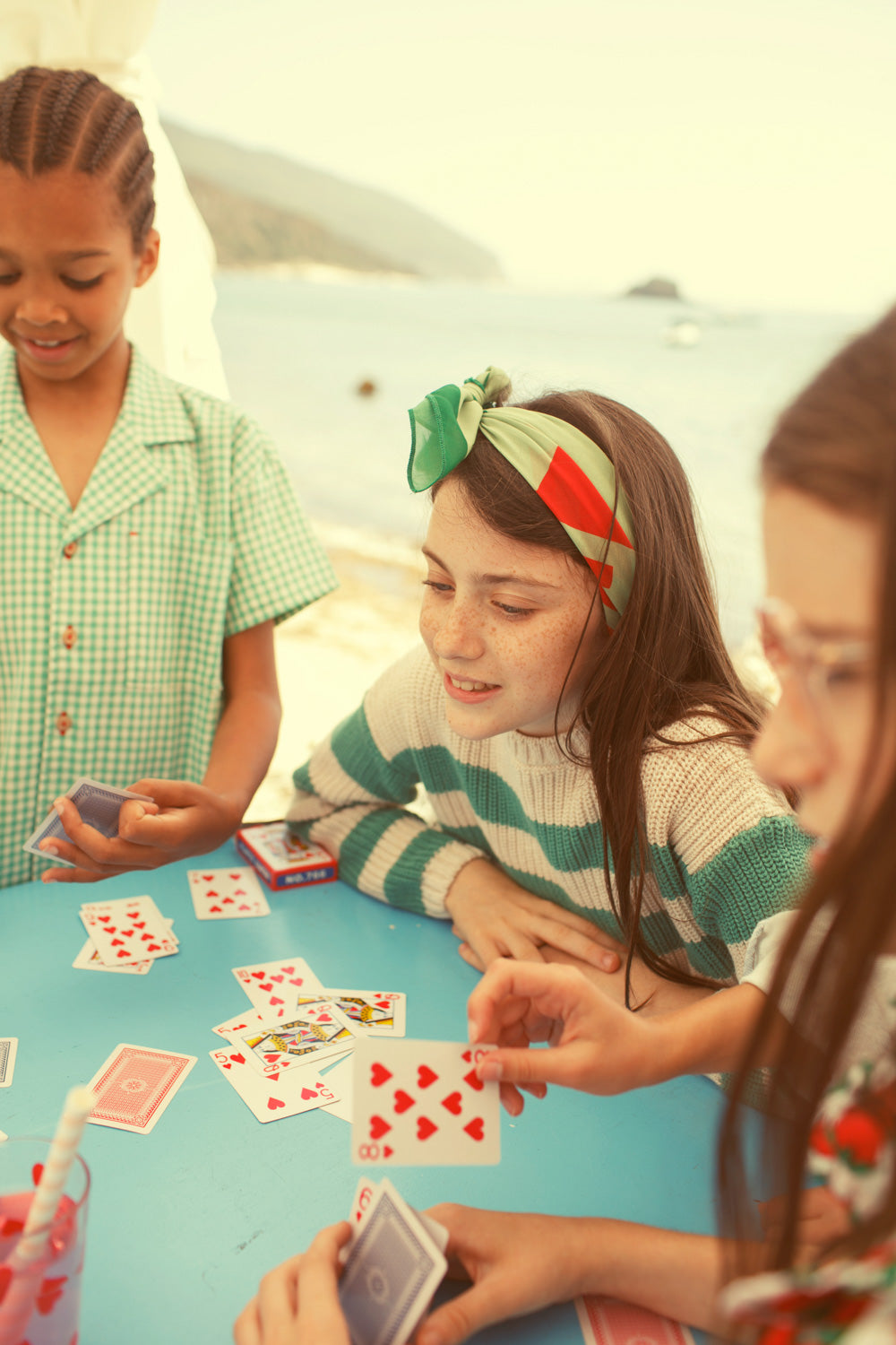 Piupiuchick SS26 - Kinder Hawaii Hemd - Bio-Baumwolle - Grün & Weiß Kariert