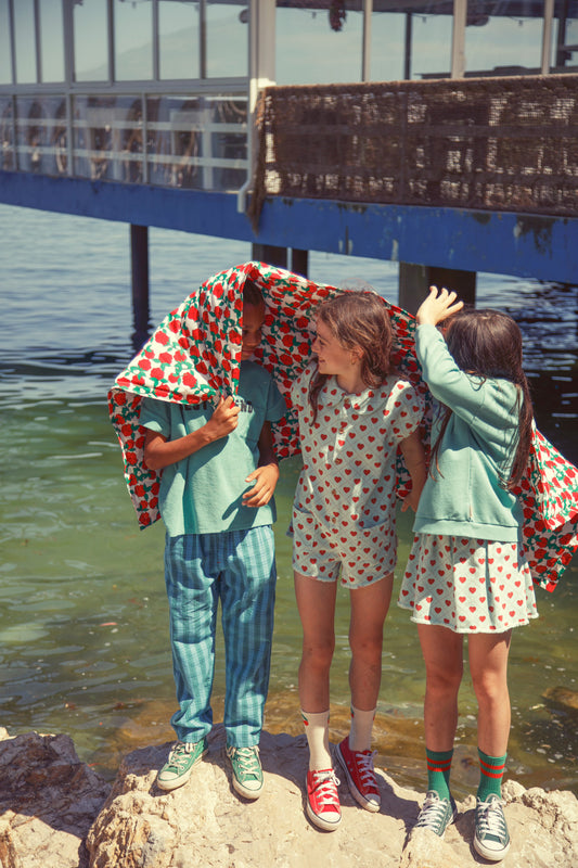 Piupiuchick SS26 - Socken für Kinder - Baumwolle - Weiß mit Kirsche