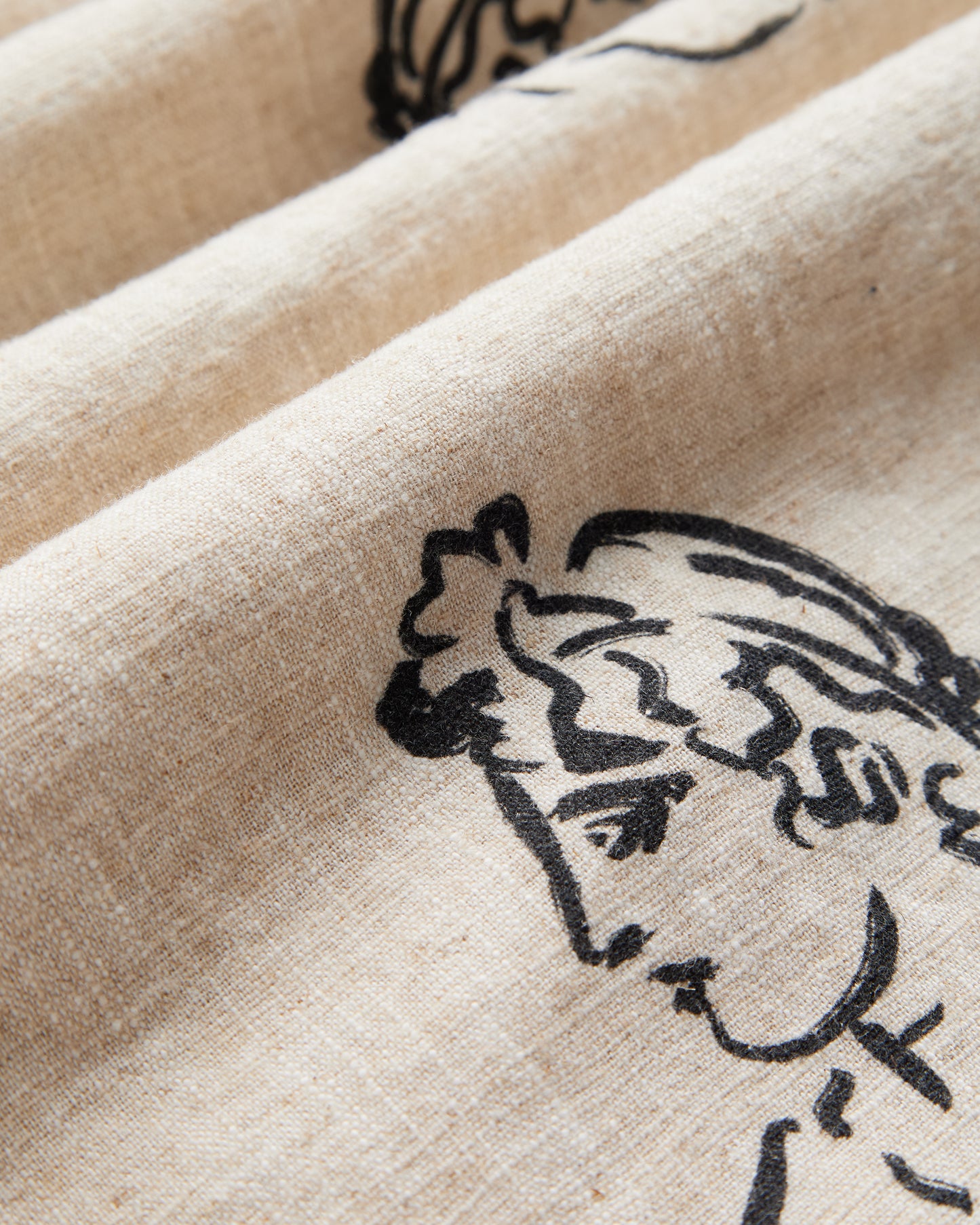 Portuguese Flannel - Kurzarmhemd Herren - Baumwolle - Beige mit Schwarzem Muster