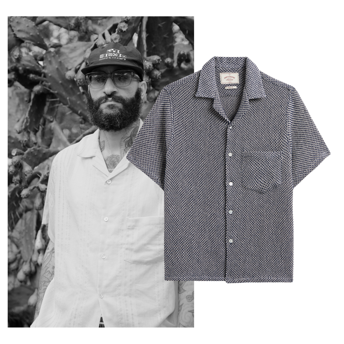 Portuguese Flannel - Kurzarmhemd Herren - Blau Weiß