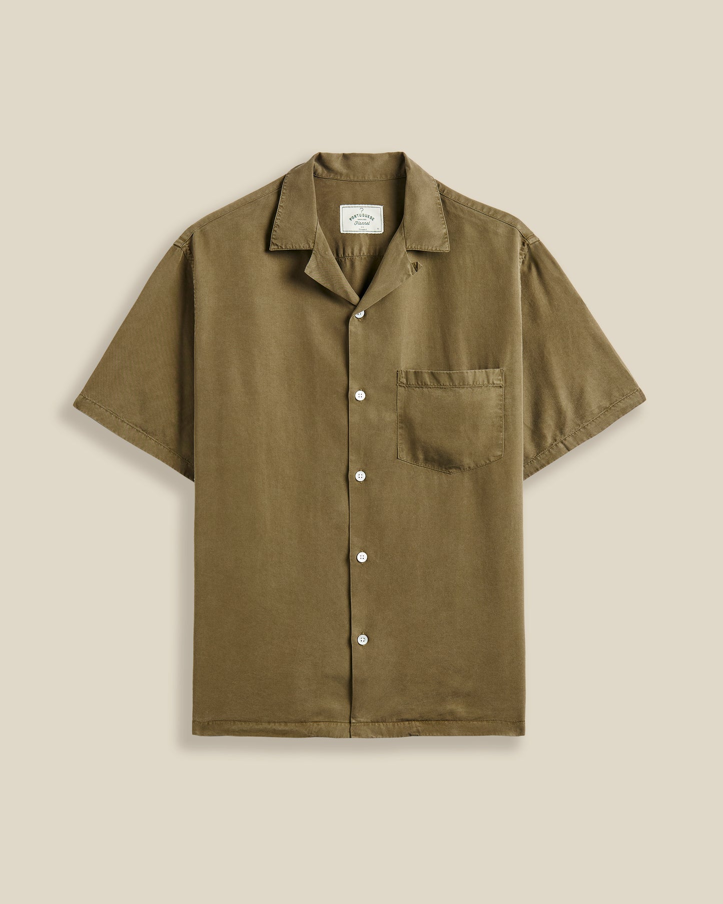 Portuguese Flannel - Kurzarmhemd Herren - Tencel - Olive Grün