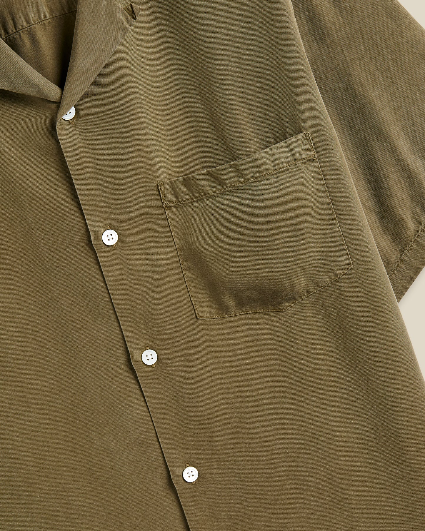 Portuguese Flannel - Kurzarmhemd Herren - Tencel - Olive Grün