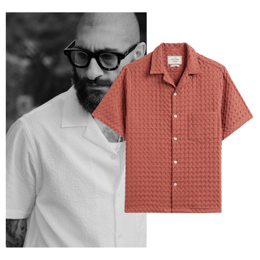 Portuguese Flannel - Kurzarmhemd Herren - 100% Baumwolle - Rot