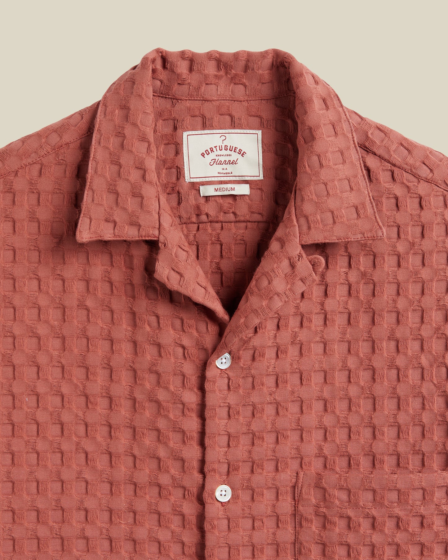 Portuguese Flannel - Kurzarmhemd Herren - 100% Baumwolle - Rot