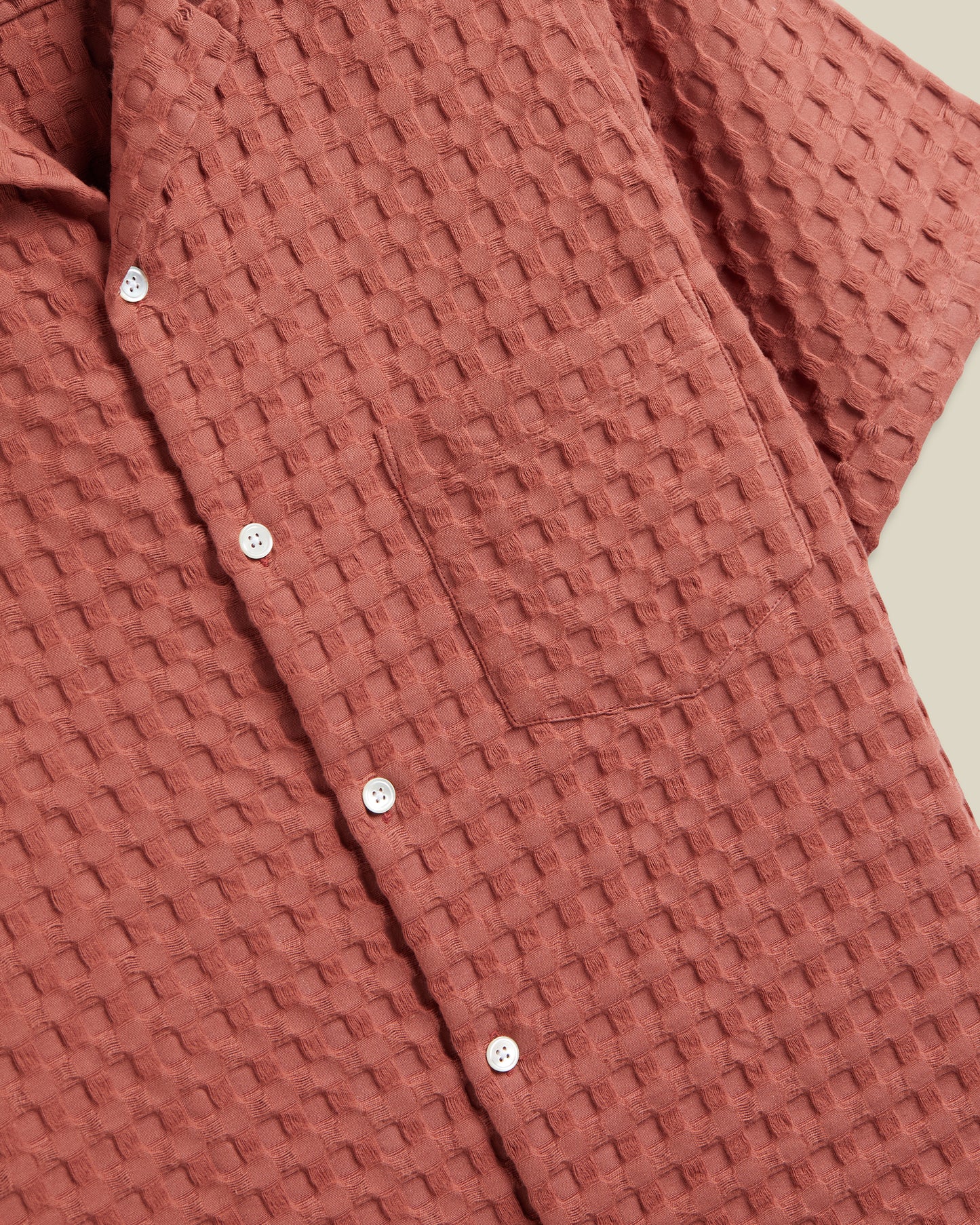 Portuguese Flannel - Kurzarmhemd Herren - 100% Baumwolle - Rot