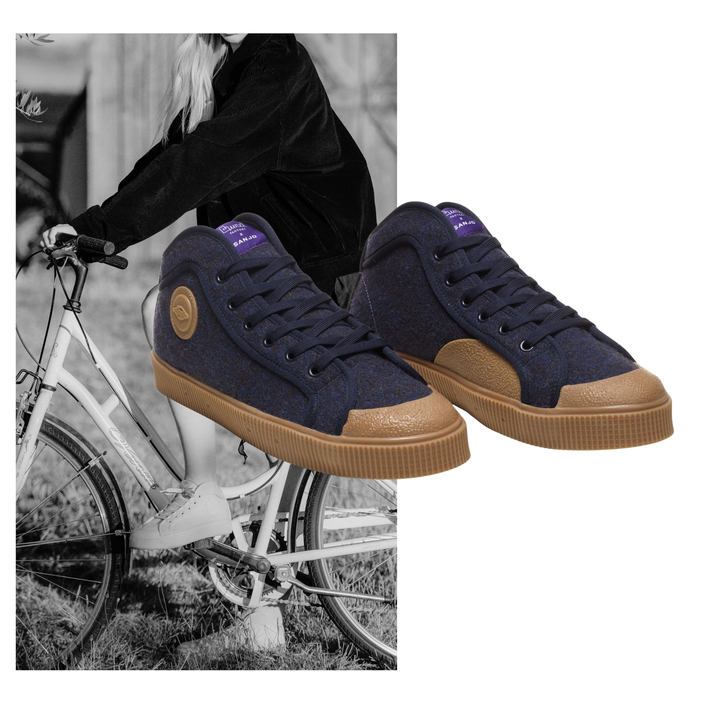 Sanjo - K100 Burel Ebano - Retro Sneaker
