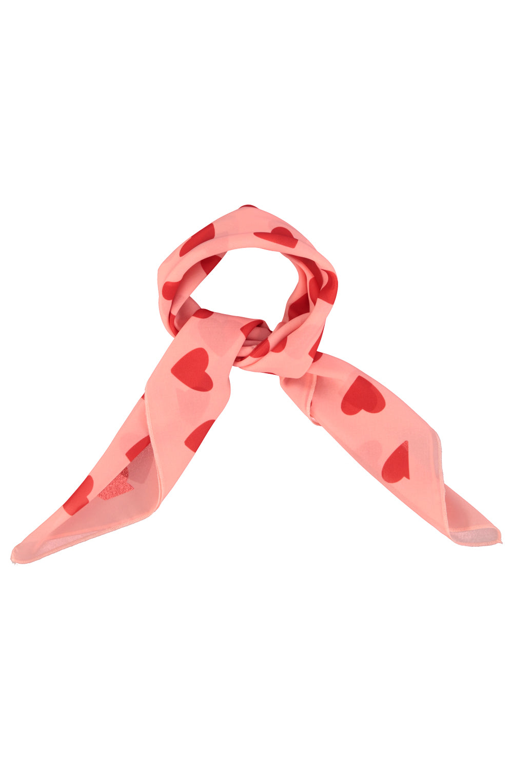 Piupiuchick SS26 - Kinder Halstuch - Bio-Baumwolle - Rosa mit Roten Herzen