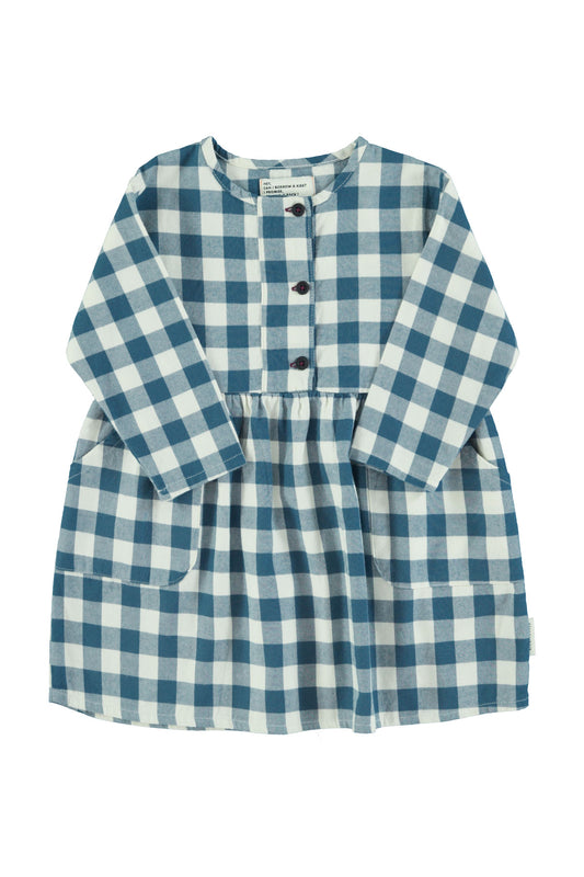 Piupiuchick AW25 - Short dress | Blue & white checkered