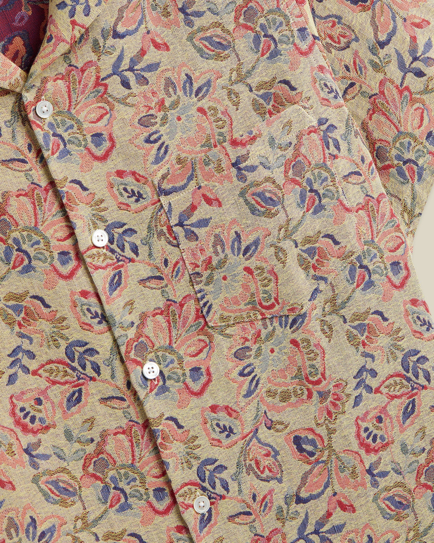 Portuguese Flannel - Kurzarmhemd Herren - 100% Baumwolle - Blumen Muster