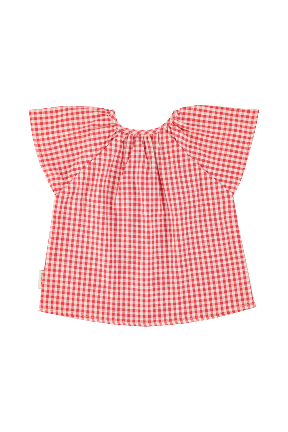 Piupiuchick SS26 - Kinder Bluse - Bio-Baumwolle - Rot Weiß Kariert