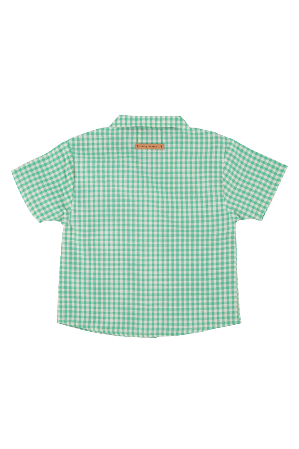 Piupiuchick SS26 - Kinder Hawaii Hemd - Bio-Baumwolle - Grün & Weiß Kariert