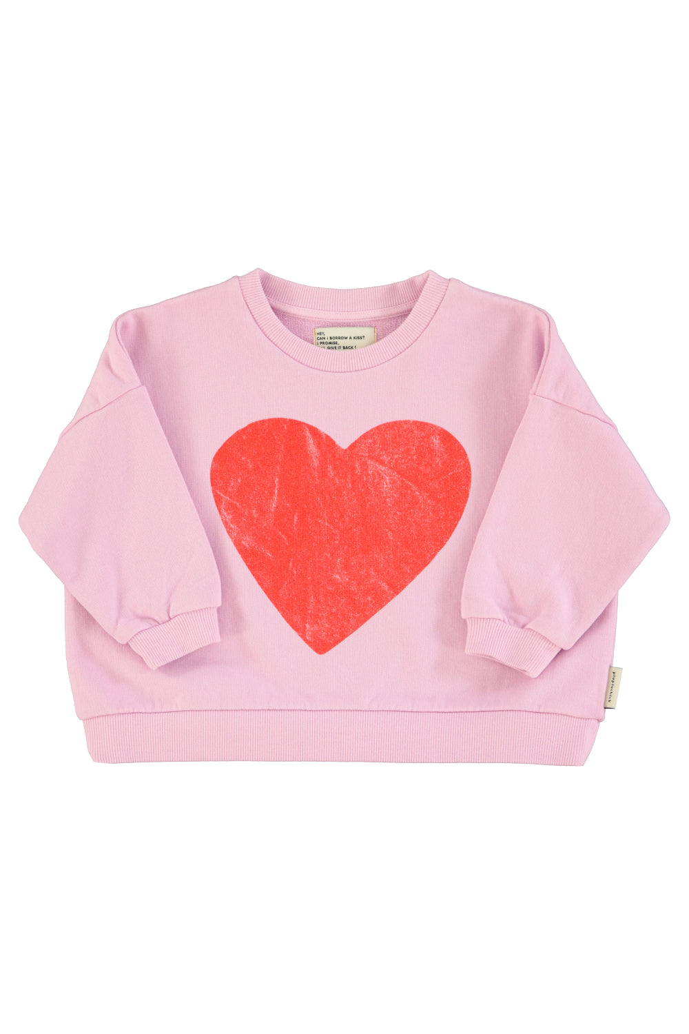 Piupiuchick SS26 - Kinder Pullover - Bio-Baumwolle - Lila mit Rotem Herz