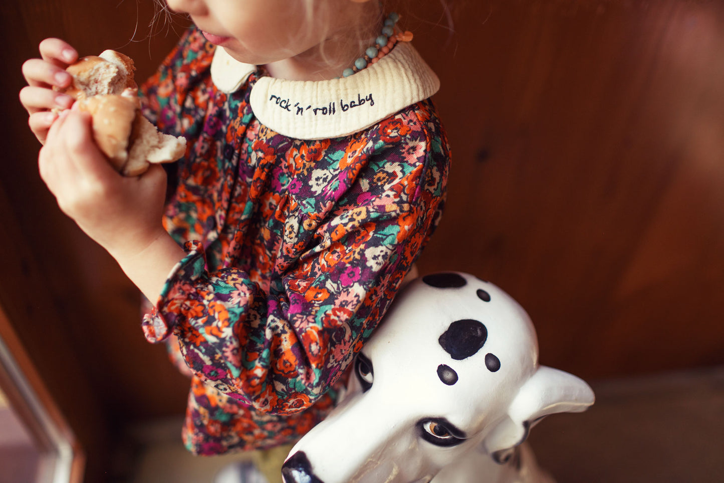 Piupiuchick AW25 - Peter pan collar blouse | Multicolor flowers