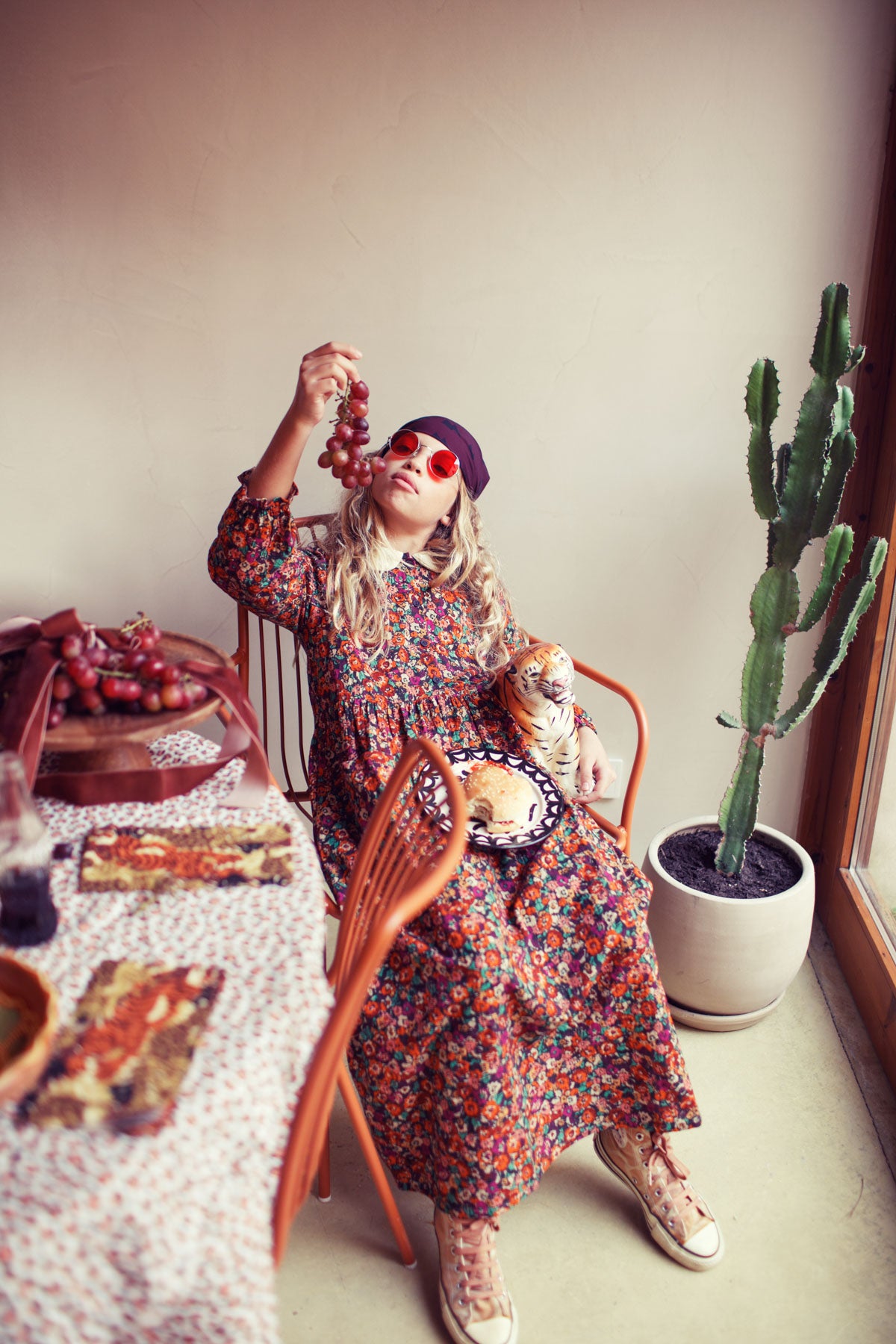 Piupiuchick AW25 - Long dress | Multicolor flowers