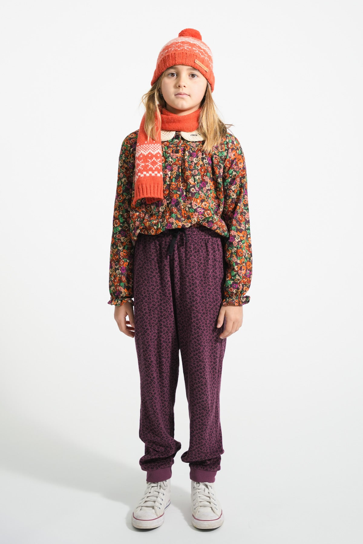 Piupiuchick AW25 - Peter pan collar blouse | Multicolor flowers