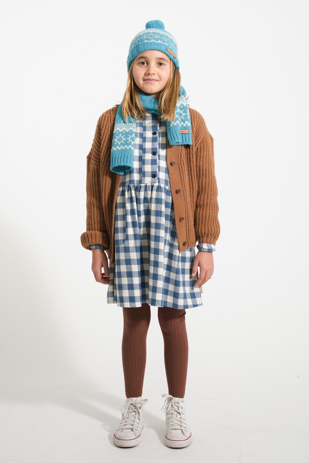 Piupiuchick AW25 - Short dress | Blue & white checkered