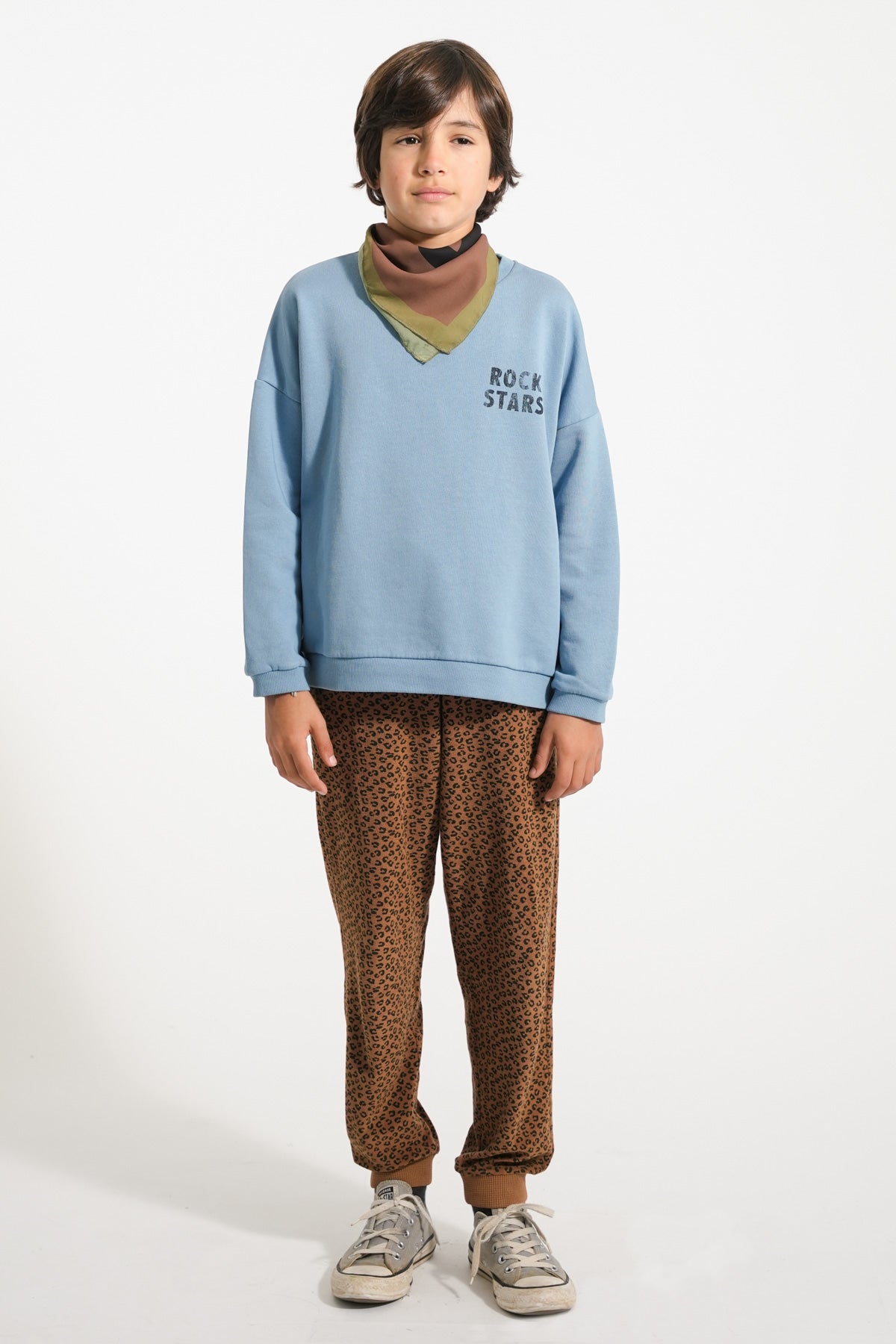 Piupiuchick AW25 - Sweatshirt | Blue w/ "rock stars" print
