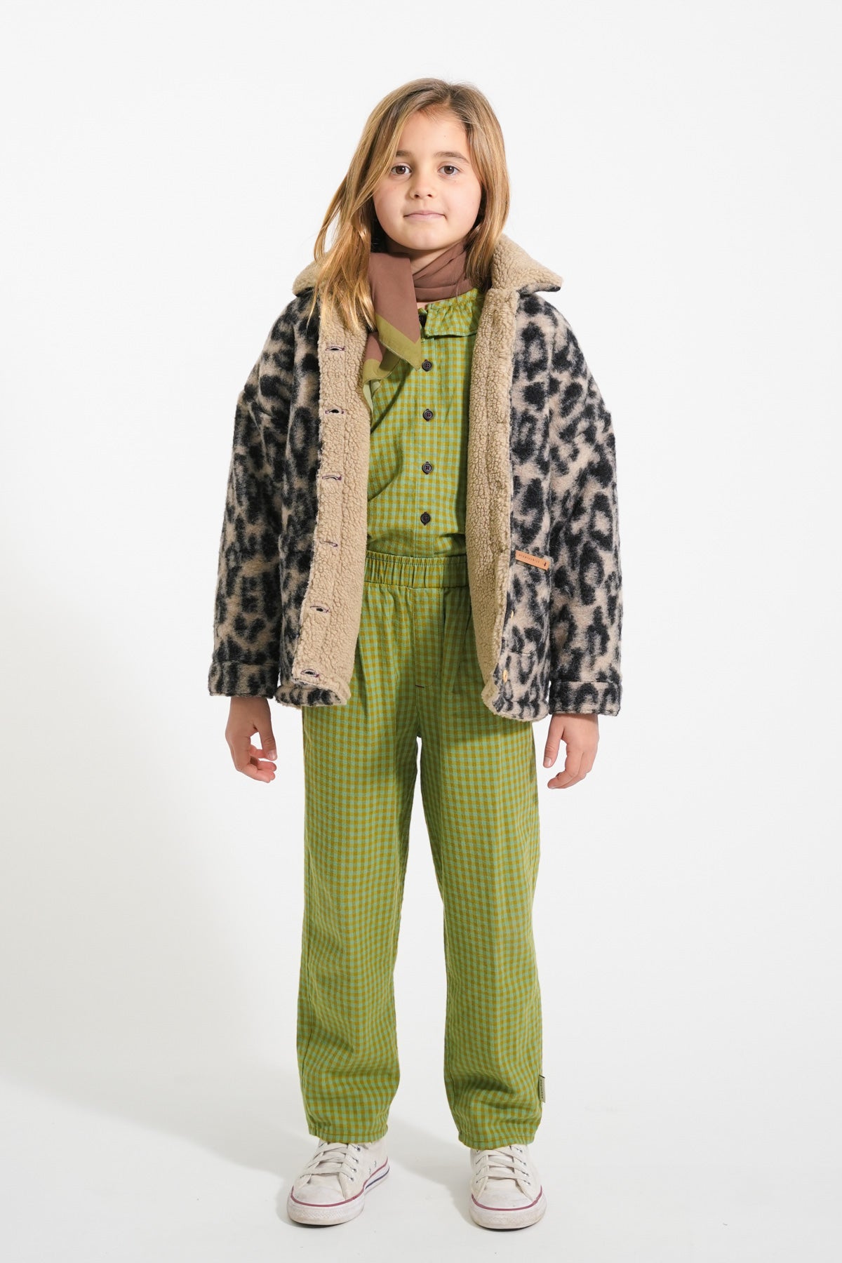 Piupiuchick AW25 - Blouse w/ collar | Green checkered
