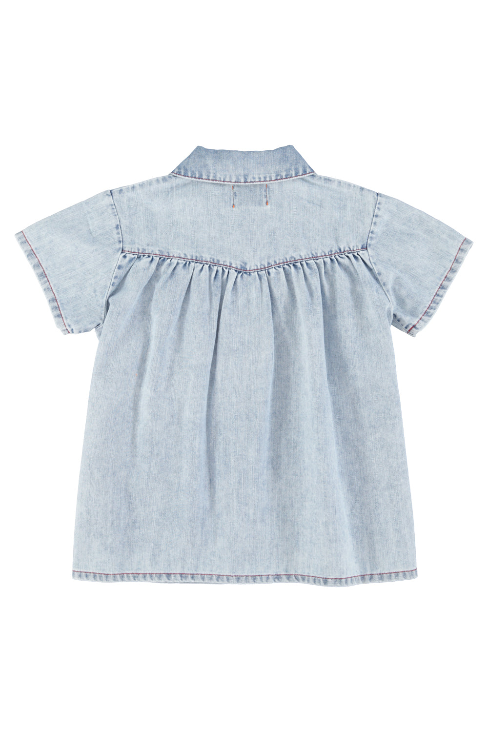 Piupiuchick SS26 - Kurzes Kinderkleid - Baumwolle - Blau Denim