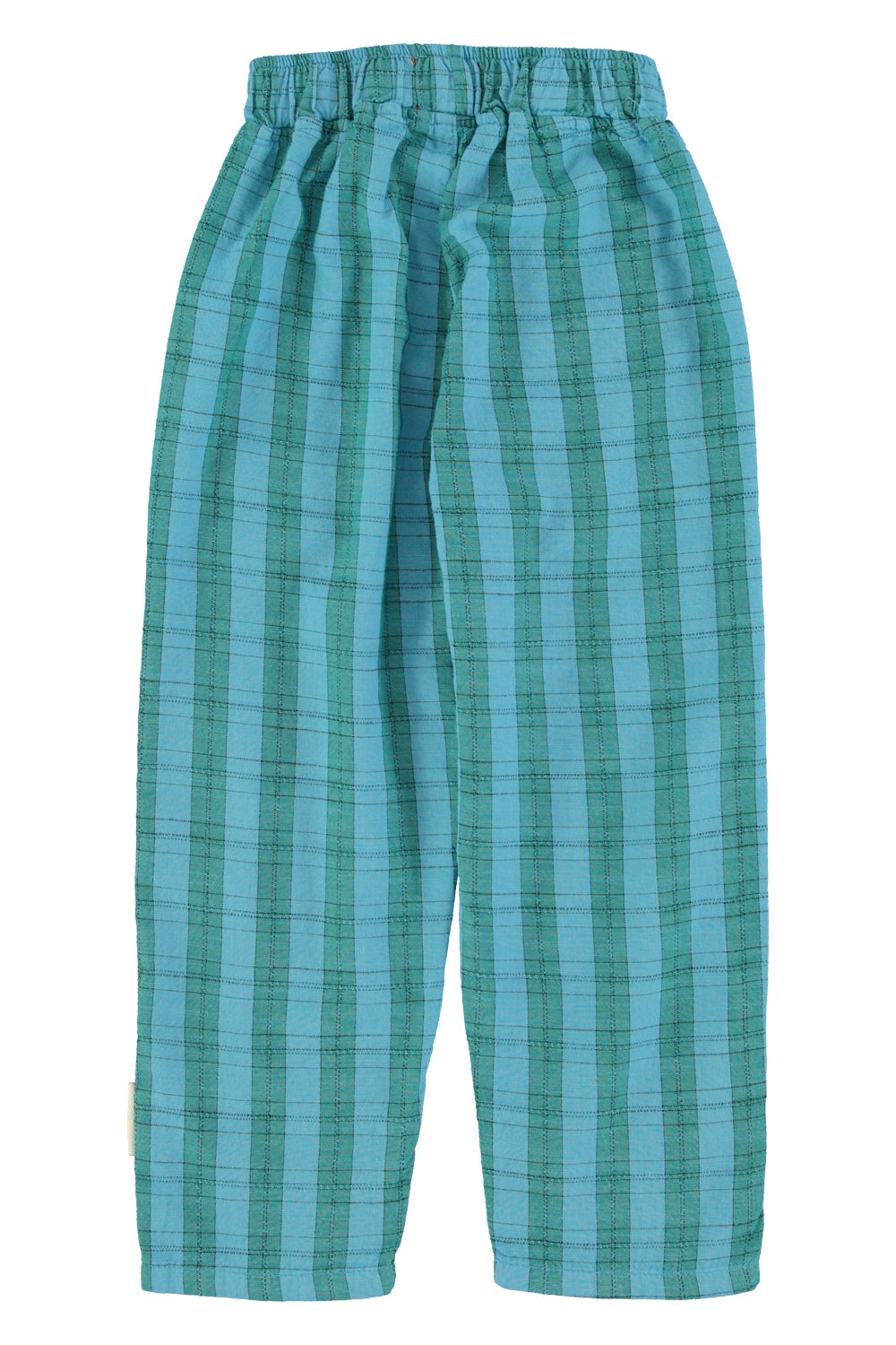 Piupiuchick SS26 - Kinderhose - Bio-Baumwolle - Blau Grün Kariert